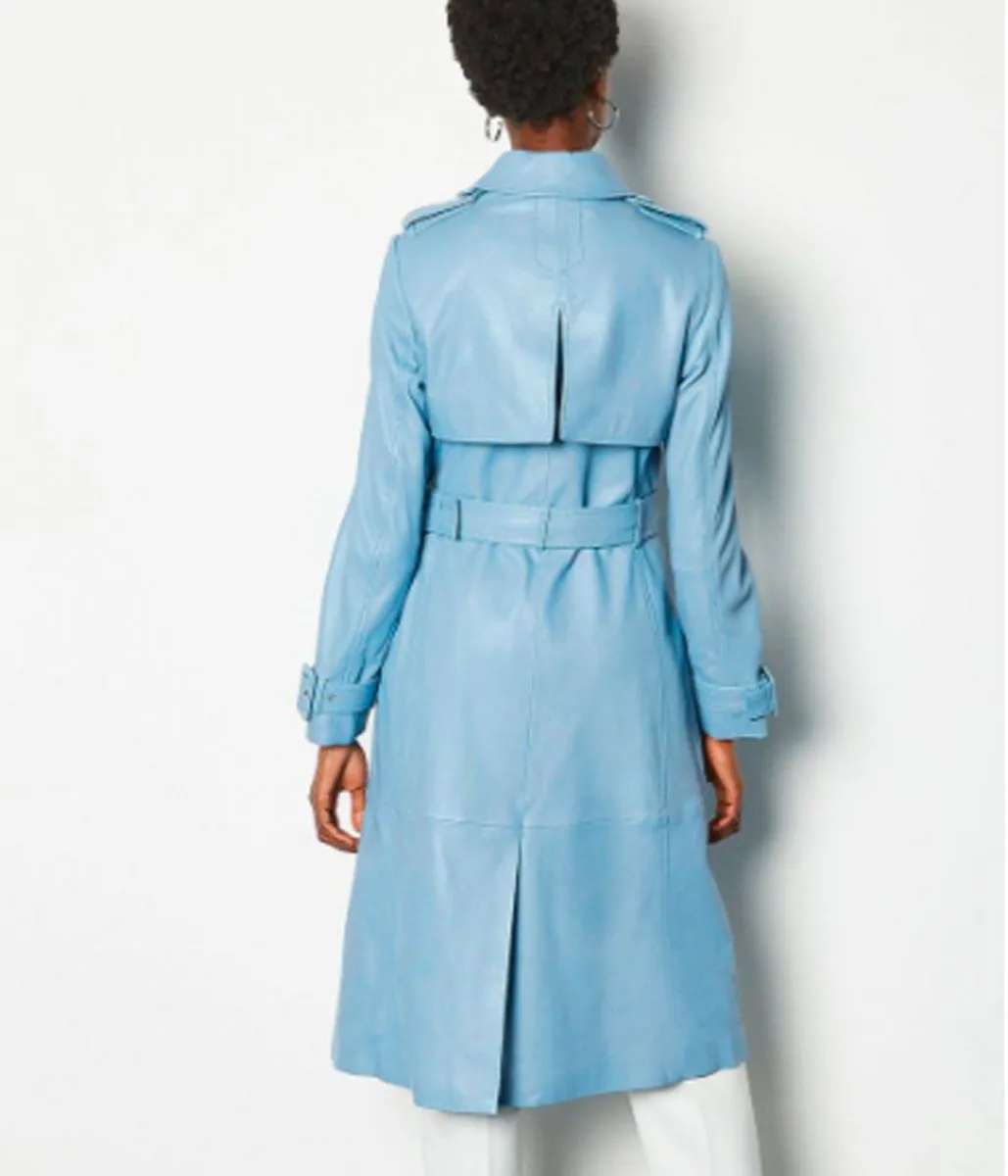 Queens of Mystery Florence Hall Blue Leather Coat