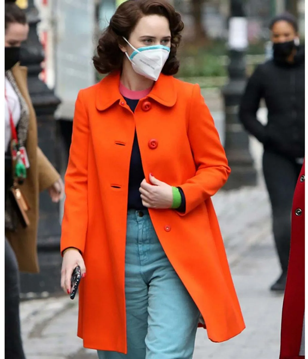 Rachel Brosnahan The Marvelous Mrs Maisel S04 Wool Orange Coat