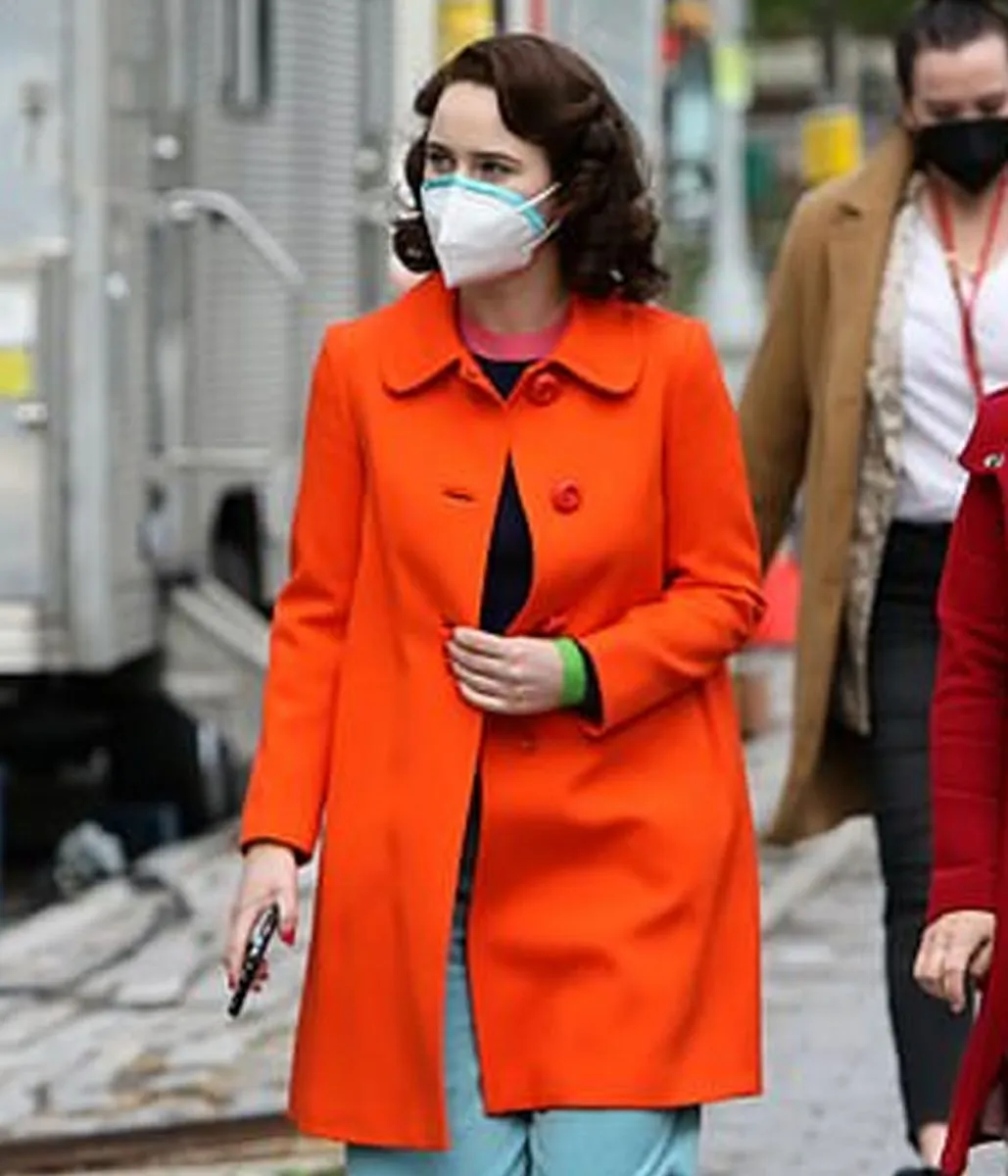 Rachel Brosnahan The Marvelous Mrs Maisel S04 Wool Orange Coat