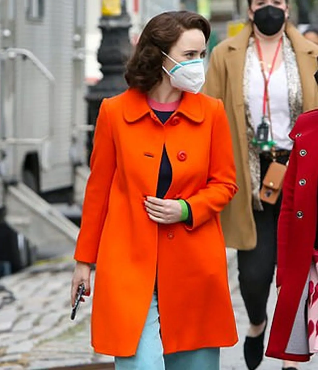 Rachel Brosnahan The Marvelous Mrs Maisel S04 Wool Orange Coat