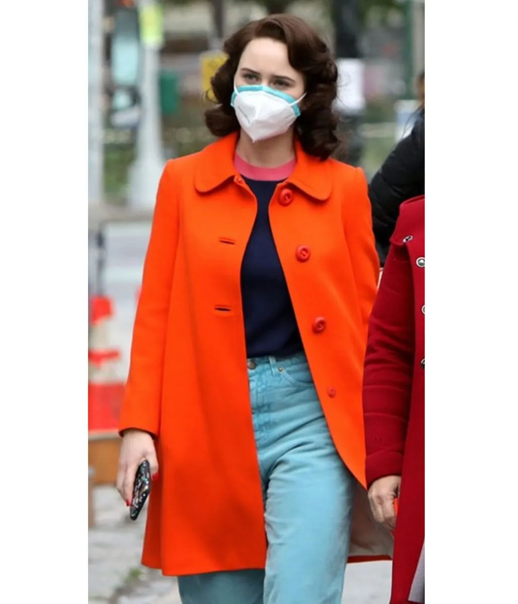 Rachel Brosnahan The Marvelous Mrs Maisel S04 Wool Orange Coat