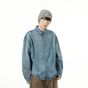 RT No. 11217 BUTTON-UP COLLAR DENIM JK