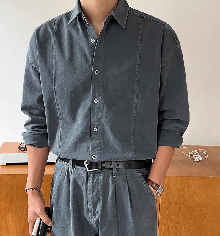 RT No. 11270 RECONSTRUCTED COLLAR BUTTON-UP SHIRT