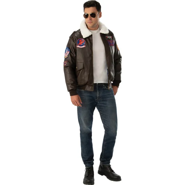 Rubies Top Gun Adult Bomber Jacket, Multi