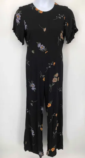 SALTWATER LUXE Black Multi-Color Floral Pants Size MEDIUM (M) Jumpsuit