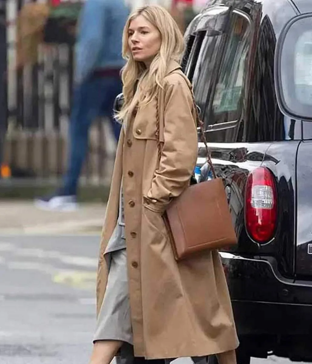 Sienna Miller Anatomy of a Scandal Cotton Beige Coat