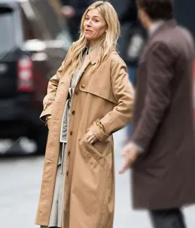 Sienna Miller Anatomy of a Scandal Cotton Beige Coat