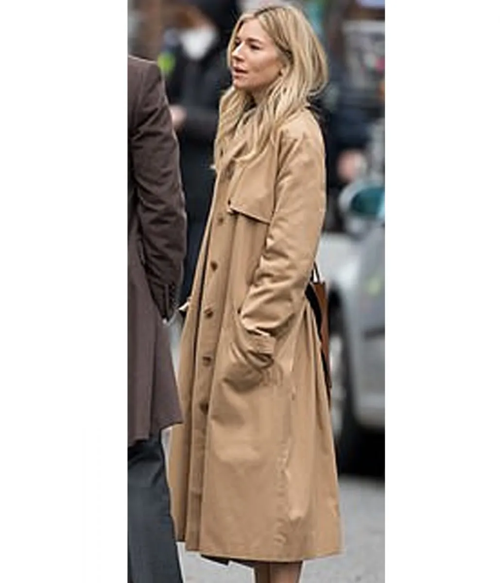 Sienna Miller Anatomy of a Scandal Cotton Beige Coat