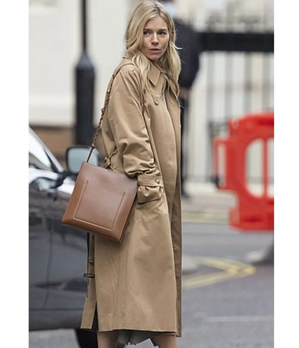 Sienna Miller Anatomy of a Scandal Cotton Beige Coat