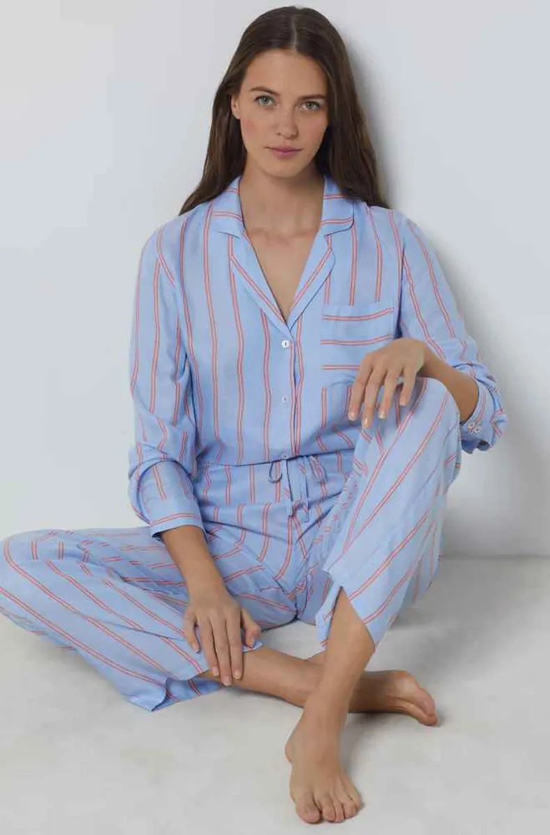 SOFFIA Striped Pajama Shirt