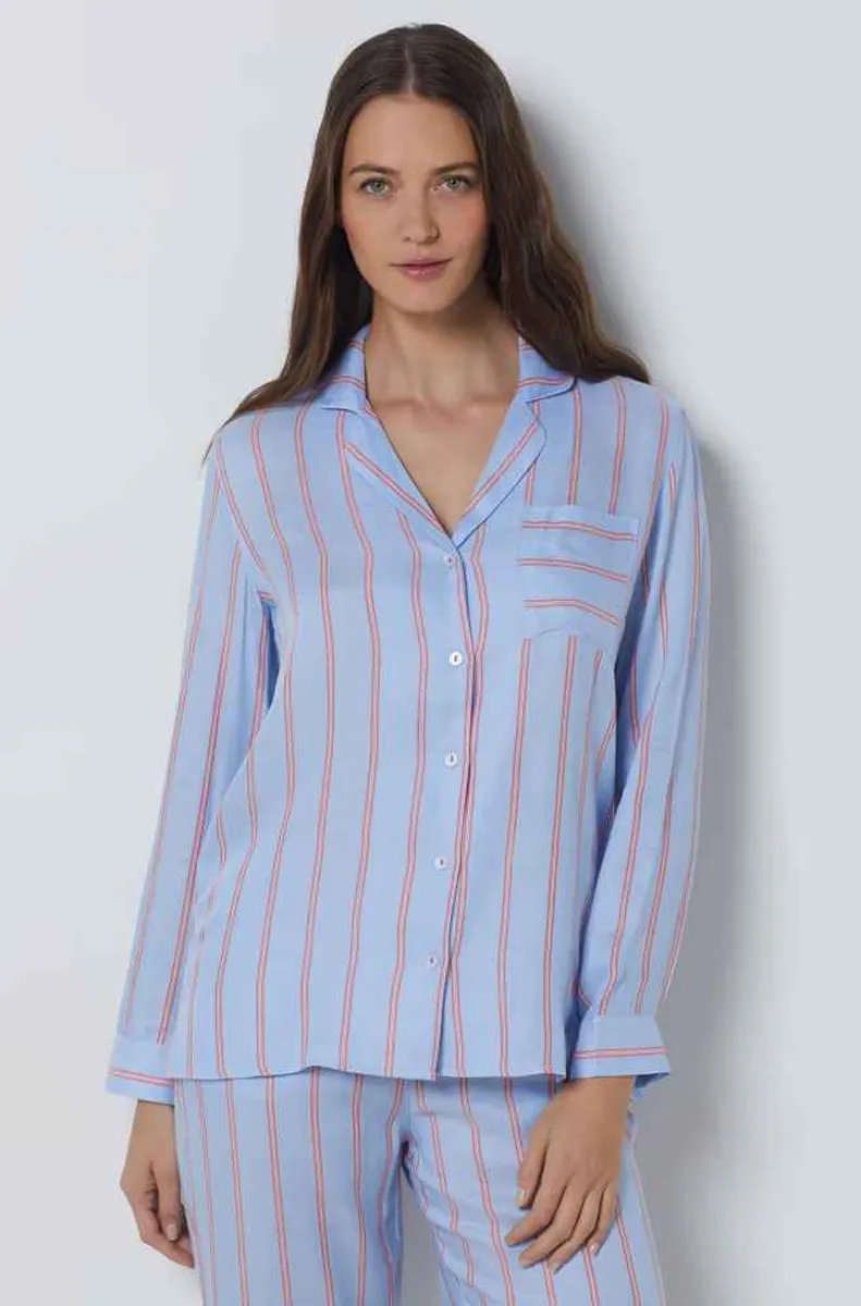 SOFFIA Striped Pajama Shirt