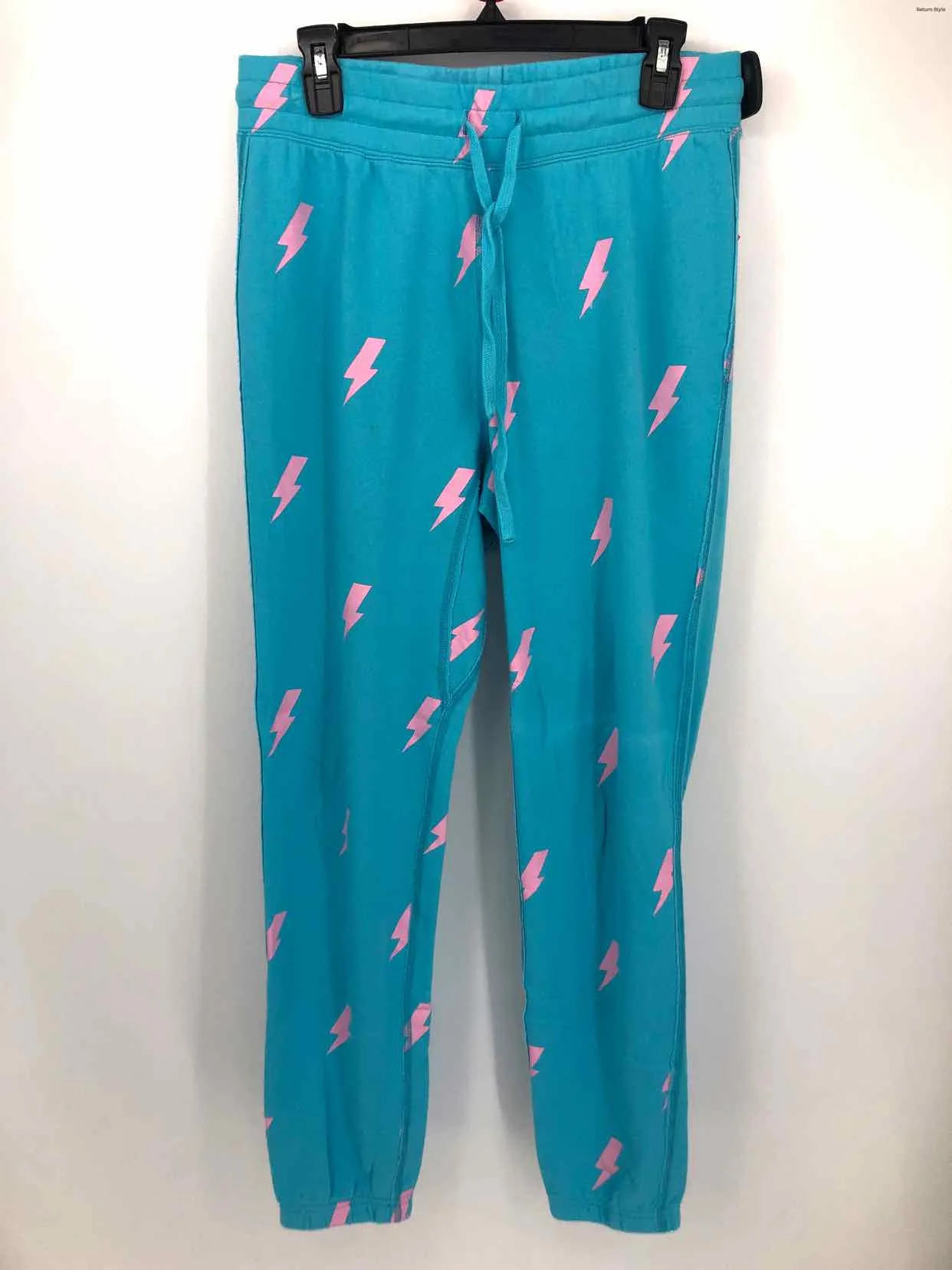 SPIRITUAL GANGSTER BLUE PINK LIGHTNING SWEATS SIZE MEDIUM ( PANTS