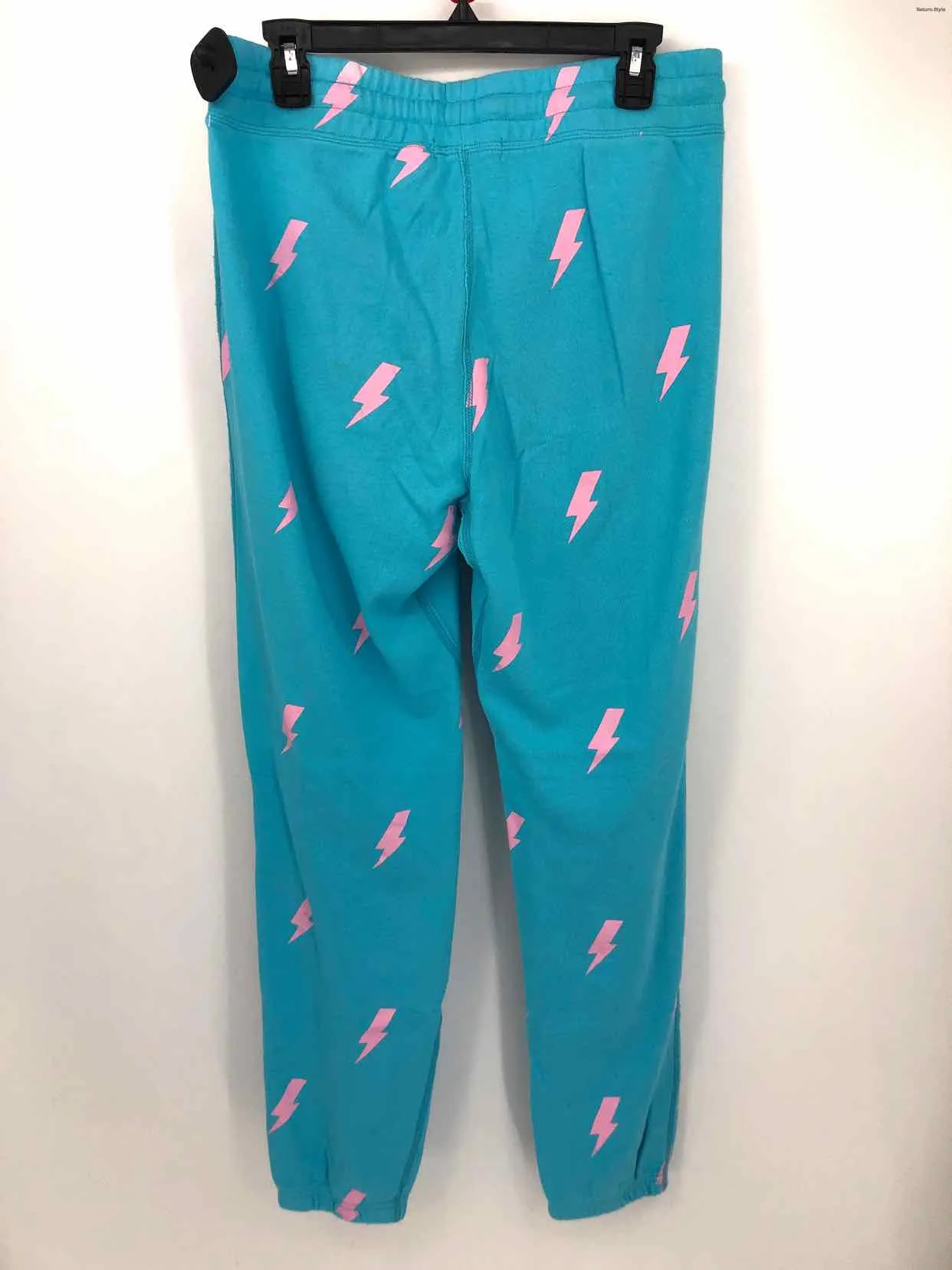 SPIRITUAL GANGSTER BLUE PINK LIGHTNING SWEATS SIZE MEDIUM ( PANTS