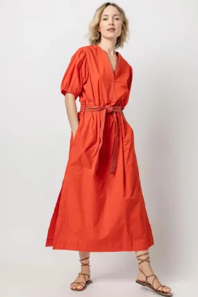 Split Neck Full Sleeve Maxi Dress