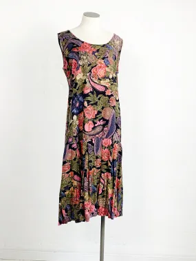 SR Drop Waist Tropical Print Sleeveless Dress