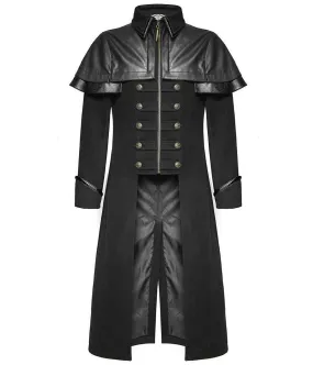 Steampunk Rave Highwayman Black Military Coat