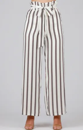 Striped Paper Bag High Waist Pants (SPA349B)