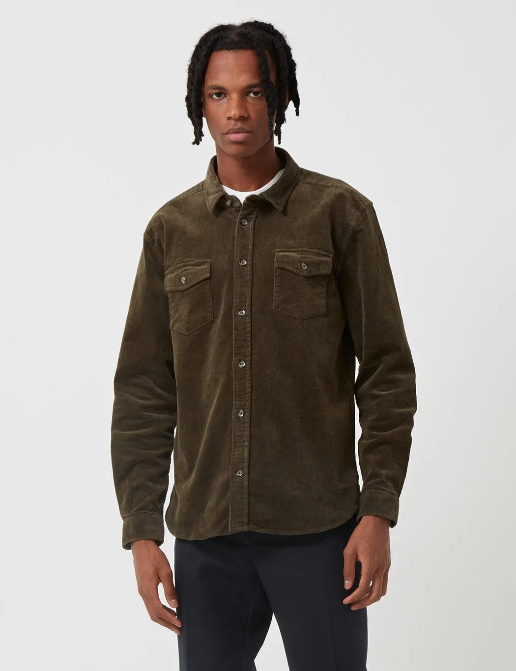 Suit Jason Corduroy Shirt - Dark Green