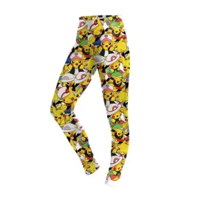 Summer Autumn Cute Leggings Cartoon Pokemon Pikachu Print Women Legging Sexy Leggins Woman High Waist Legins Pants