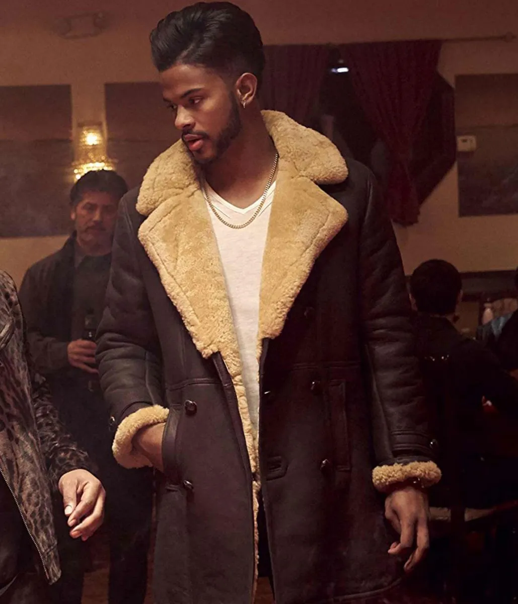 SuperFly Trevor Jackson Shearling Leather Coat