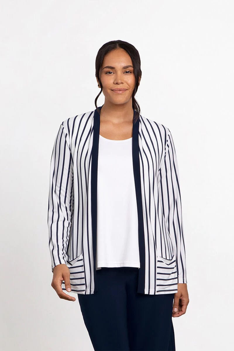 Sympli Stripe Everyday Cardigan 25144B