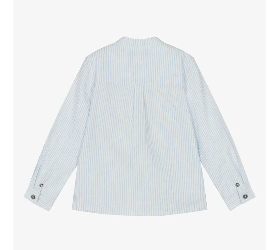 Tartine Mandarin Collar Stripe Button Up Shirt