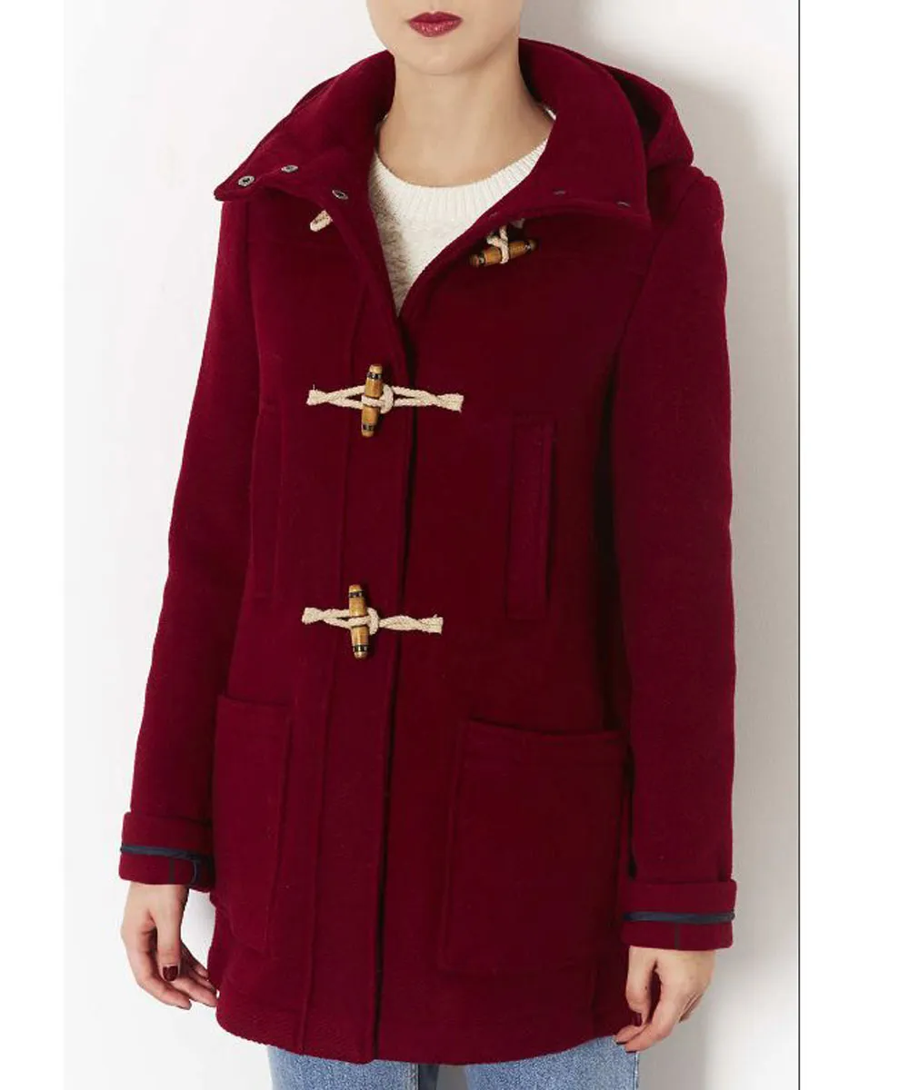 Taylor Swift Duffle Maroon Coat