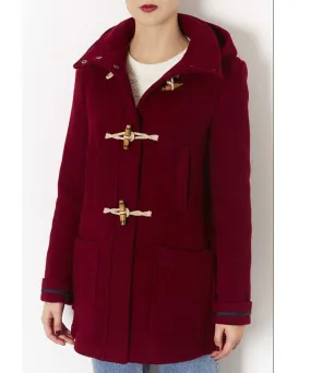 Taylor Swift Duffle Maroon Coat