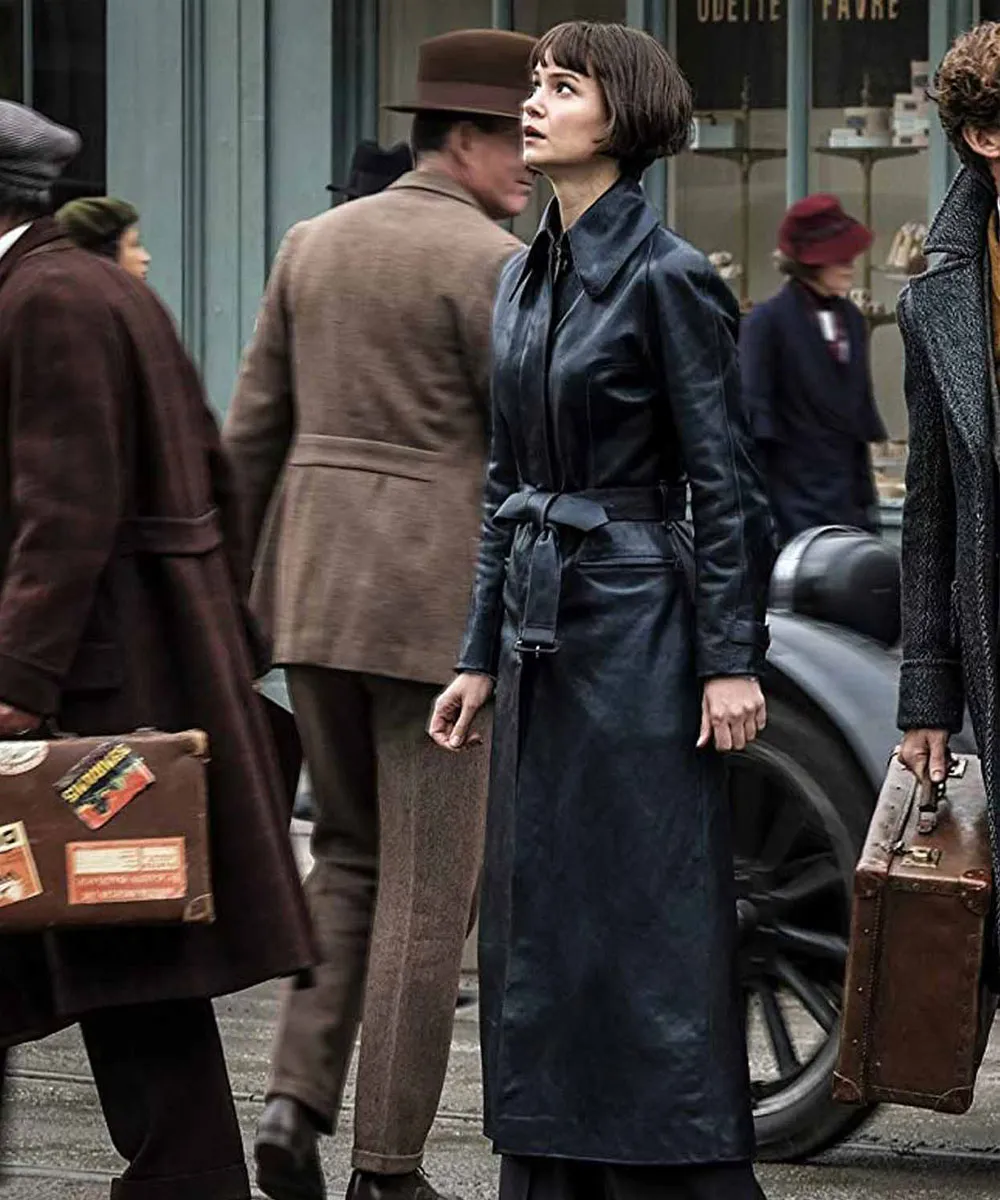 Tina Goldstein Fantastic Beasts The Crimes of Grindelwald Leather Coat