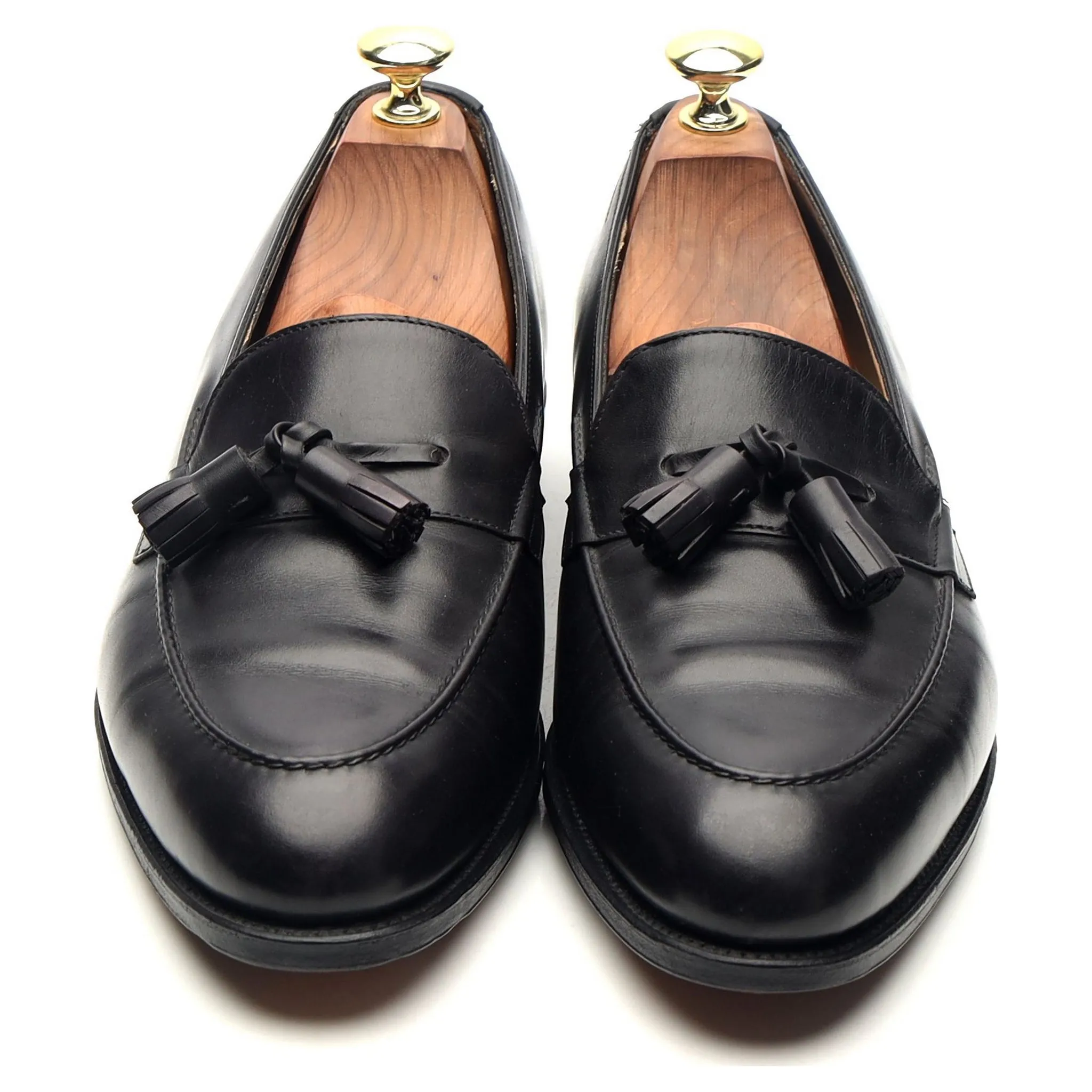 'Truro' Black Leather Tasse Loafers UK 7.5 E