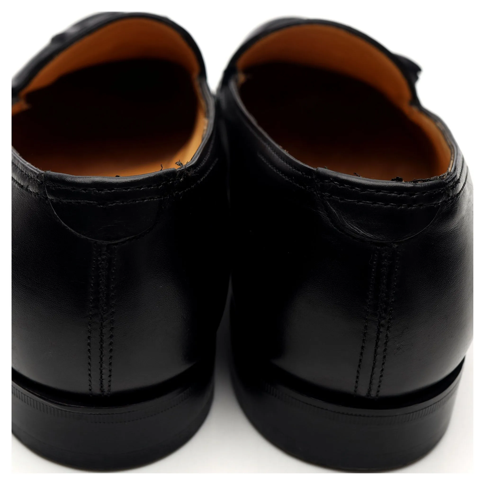 'Truro' Black Leather Tasse Loafers UK 7.5 E