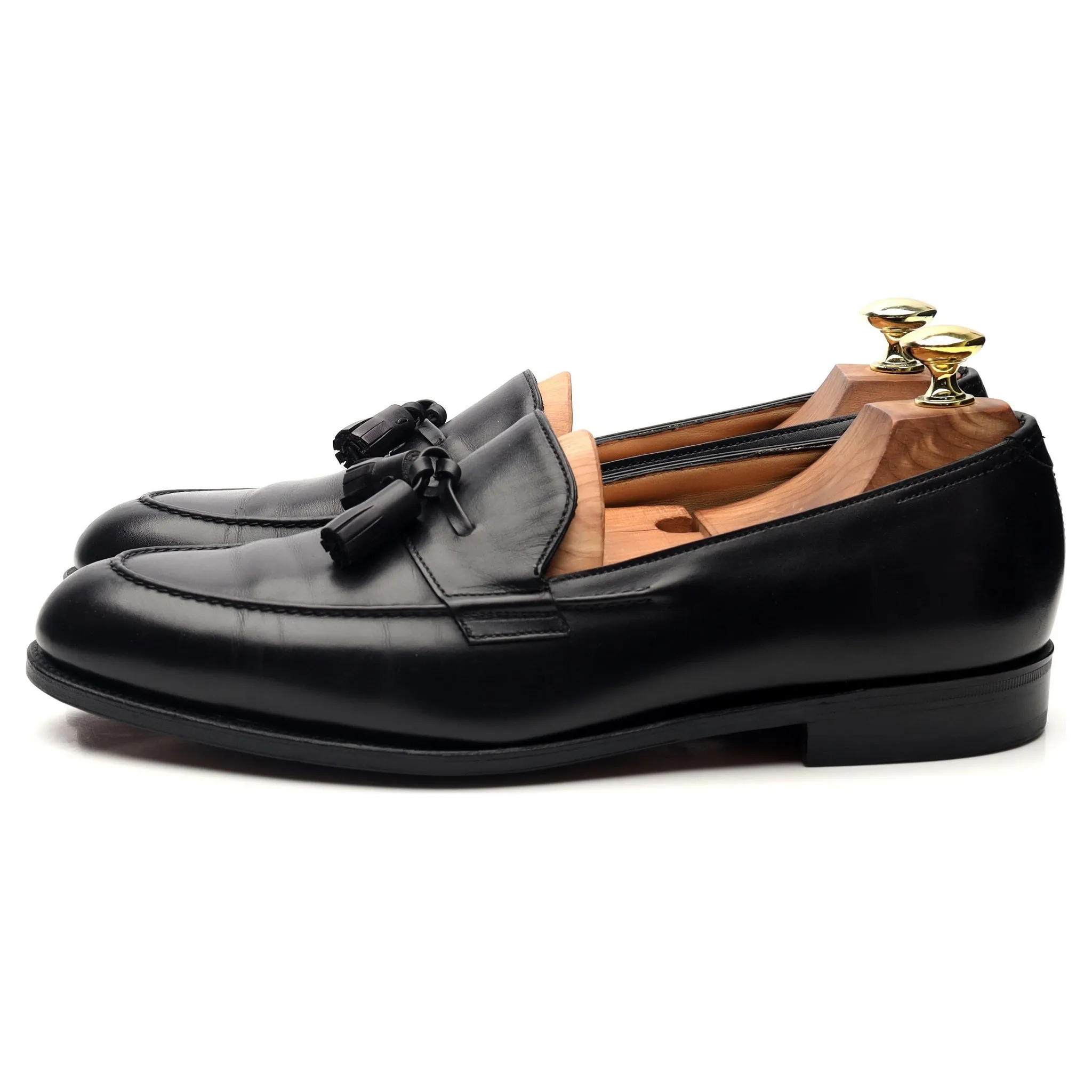 'Truro' Black Leather Tasse Loafers UK 7.5 E