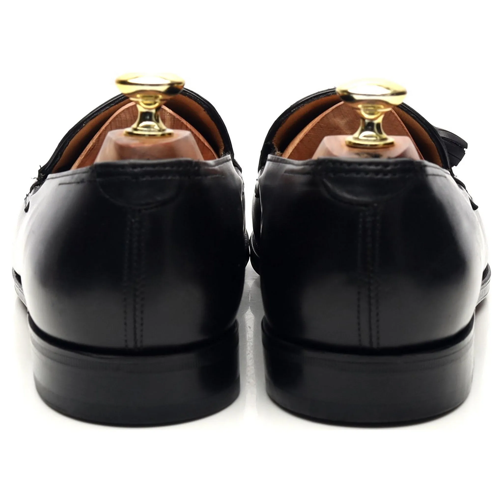 'Truro' Black Leather Tasse Loafers UK 7.5 E