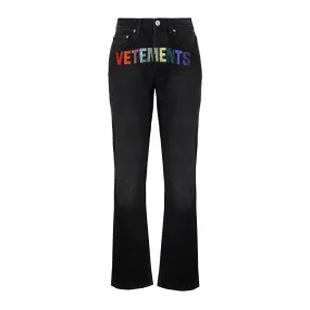 Vetements Logo Embellished Straight Leg Jeans