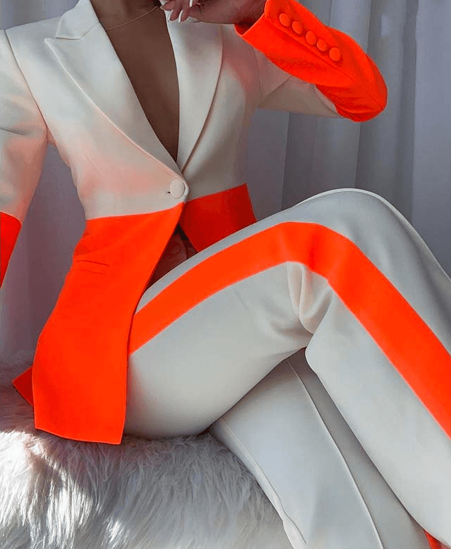 Vildana Orange Two Piece Set