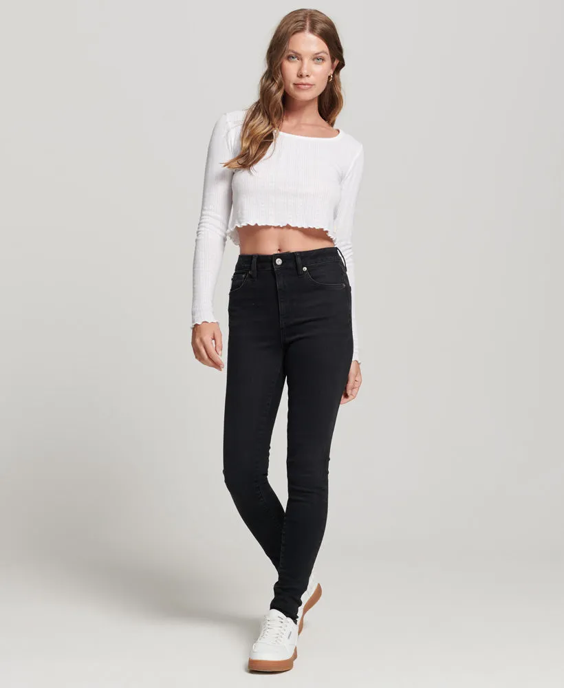 Vintage High Rise Skinny Jeans | Black Rinse