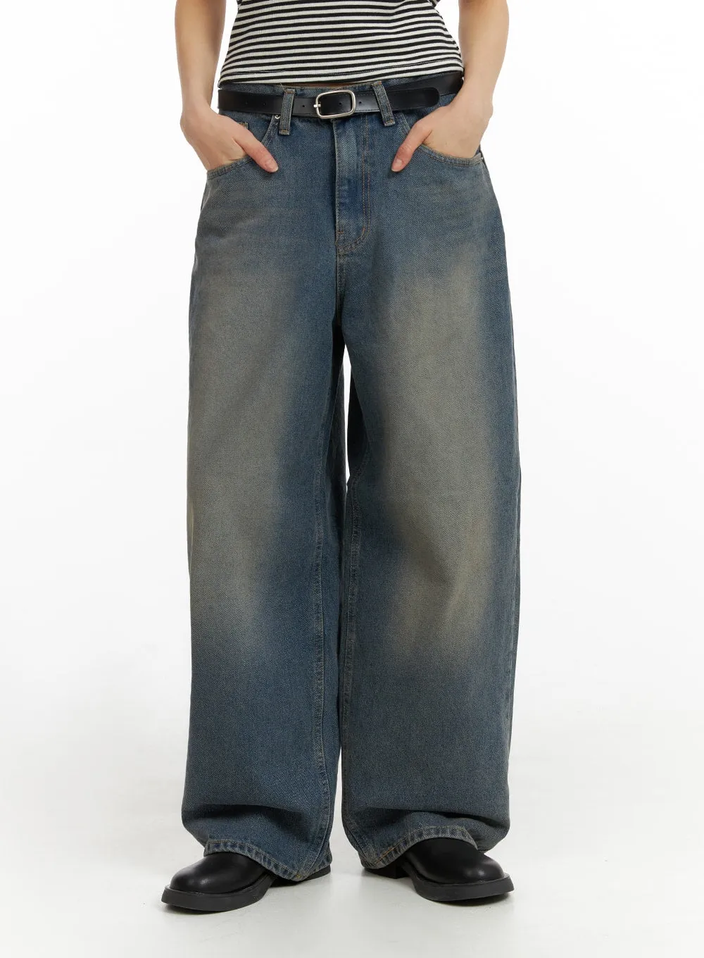 Vintage Washed Baggy Jeans IM414