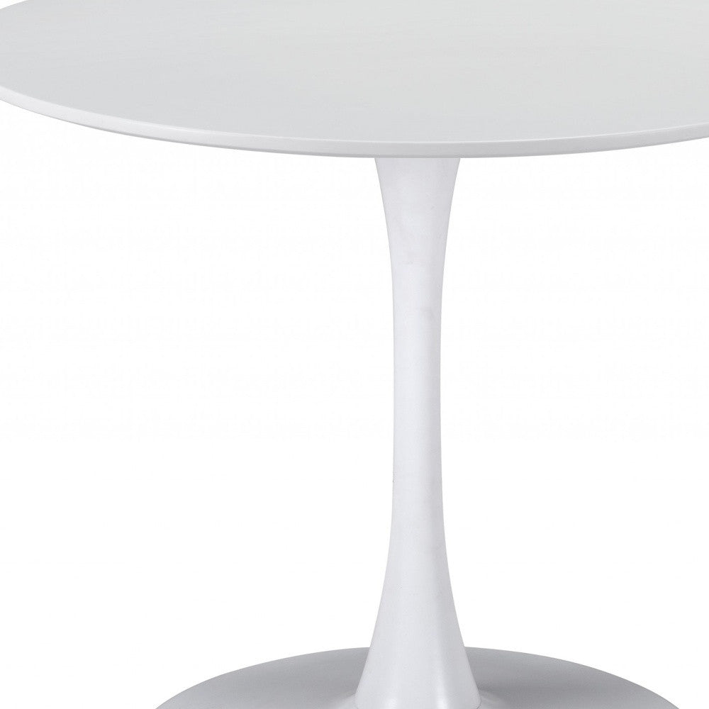 White Round Manufactured Wood Dining Set