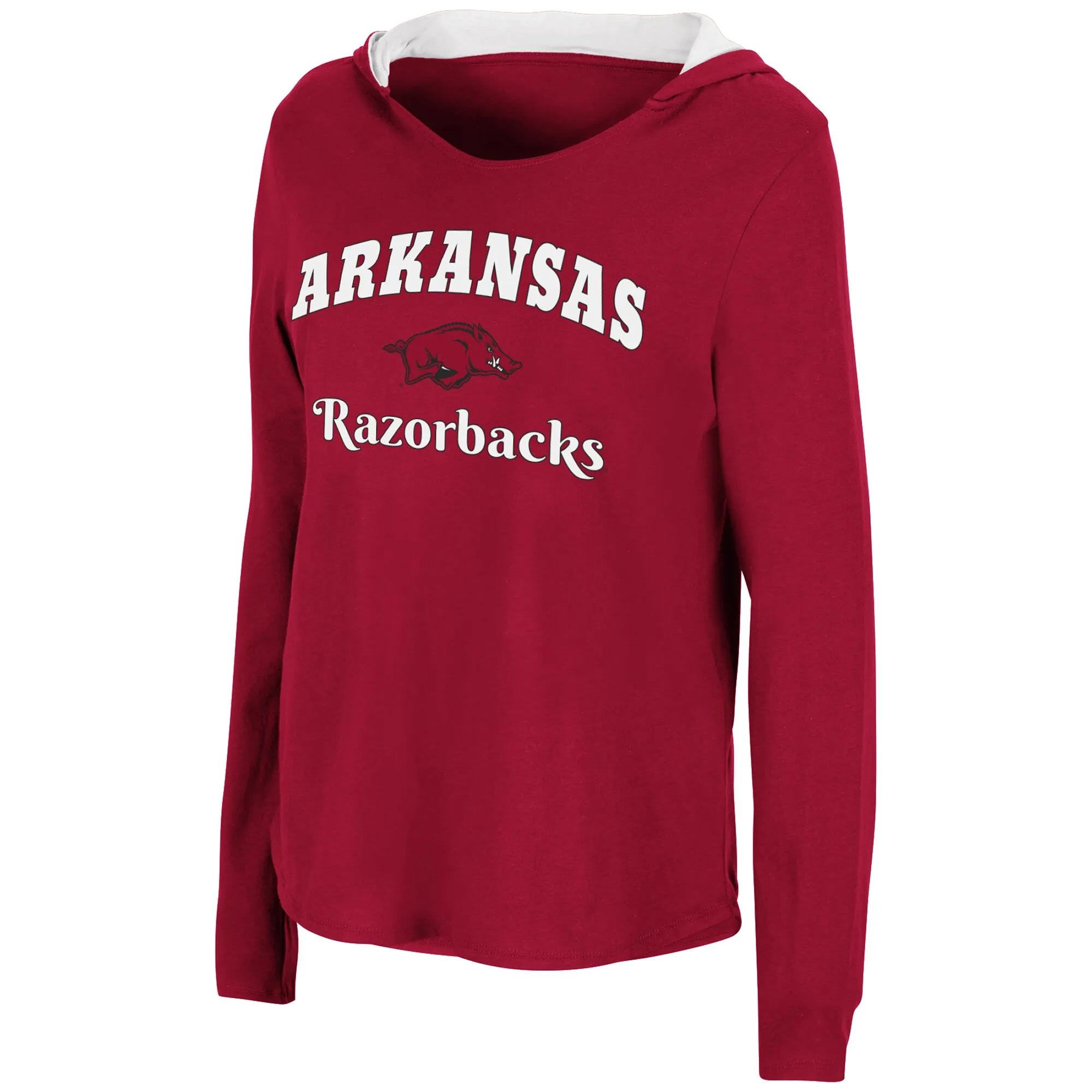 Women's Colosseum Cardinal Arkansas Razorbacks Catalina Hoodie Long Sleeve T-Shirt