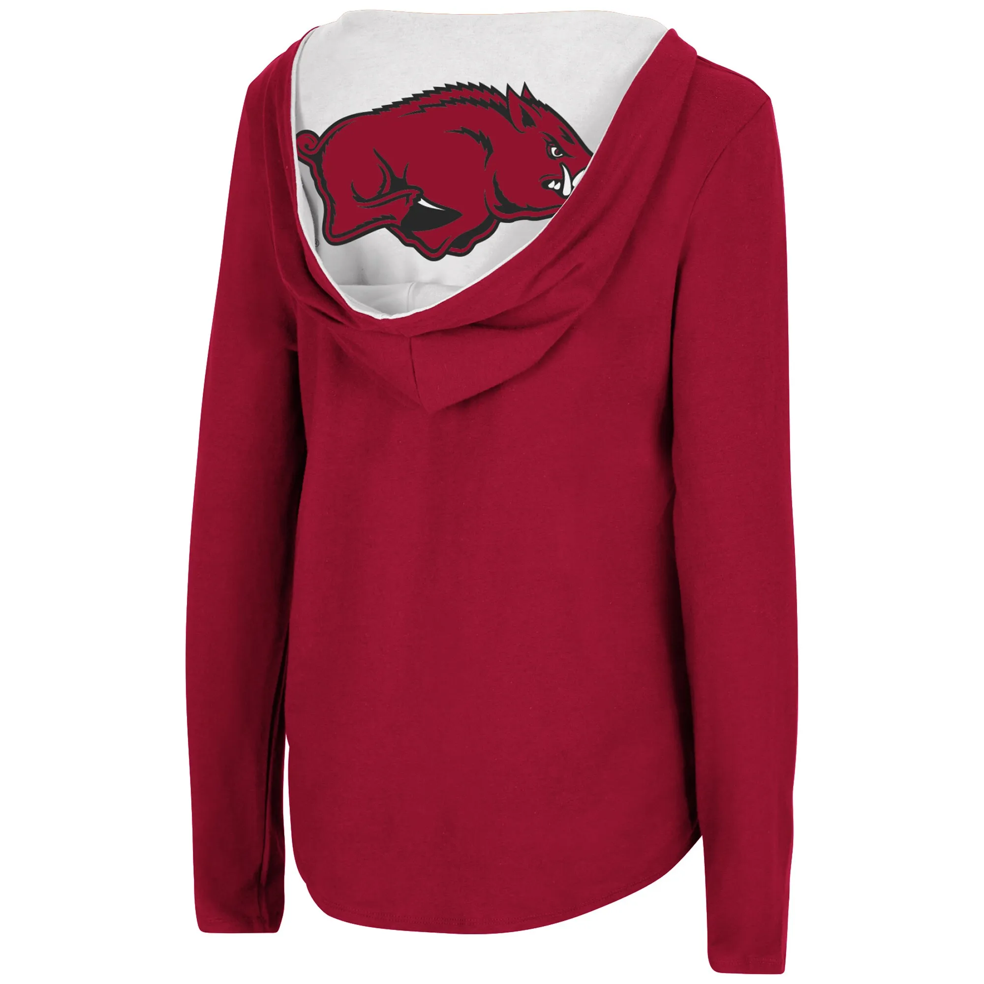 Women's Colosseum Cardinal Arkansas Razorbacks Catalina Hoodie Long Sleeve T-Shirt