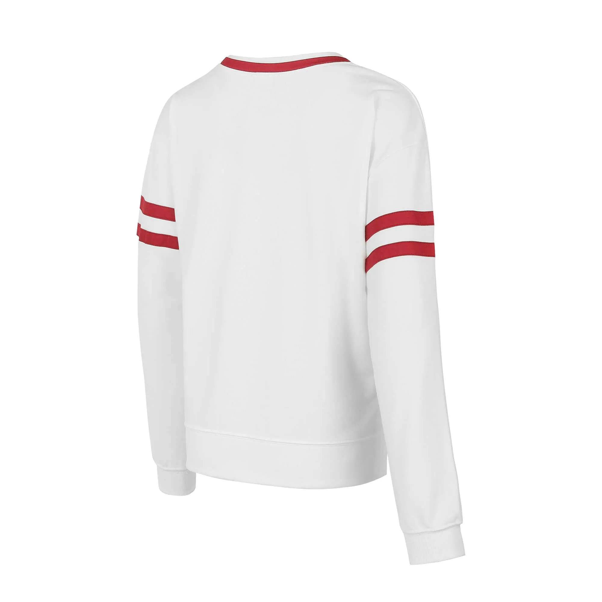 Women's Concepts Sport  White Arkansas Razorbacks Borough French Terry Arch Over Long Sleeve T-Shirt