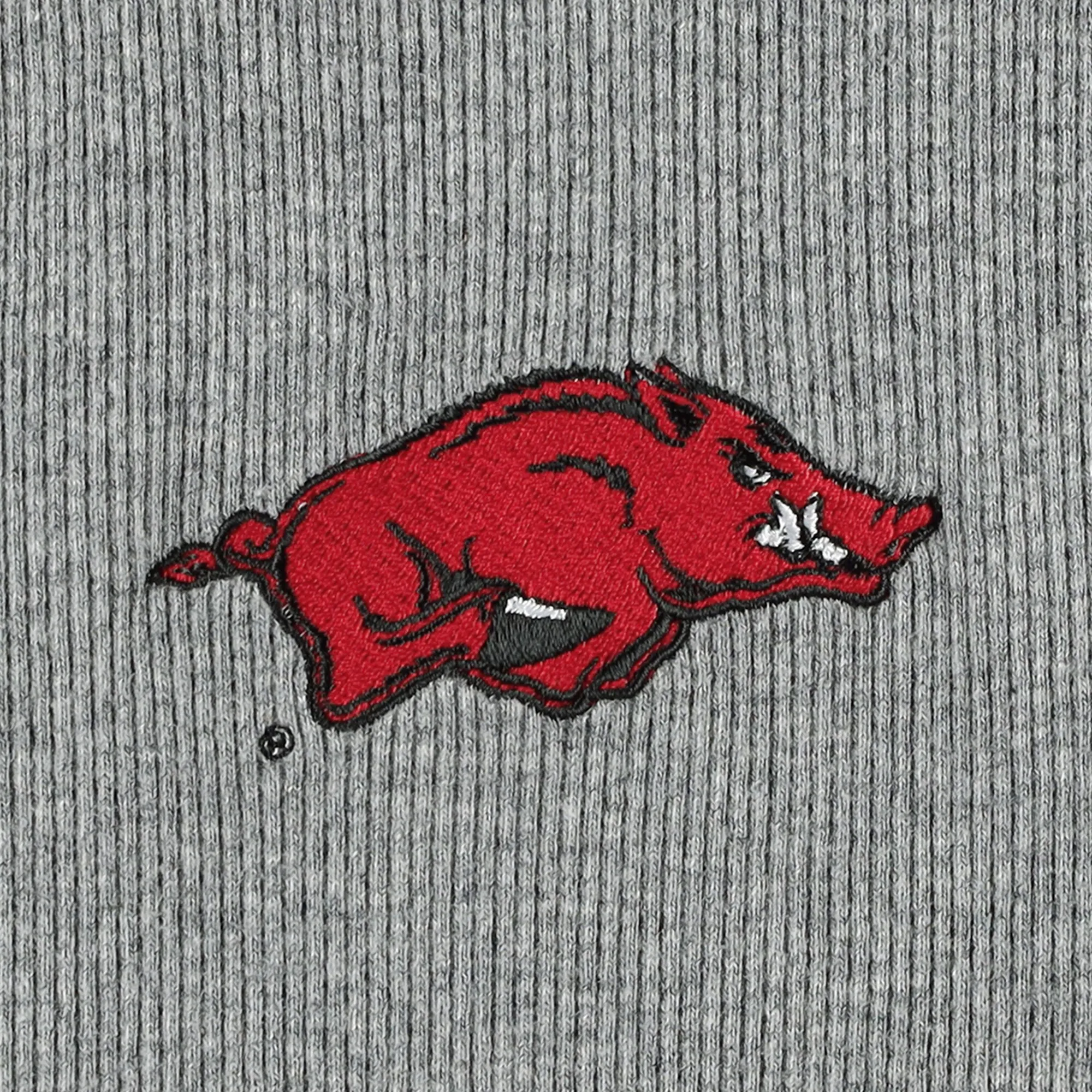 Women's Gray Arkansas Razorbacks Harper Henley Long Sleeve T-Shirt