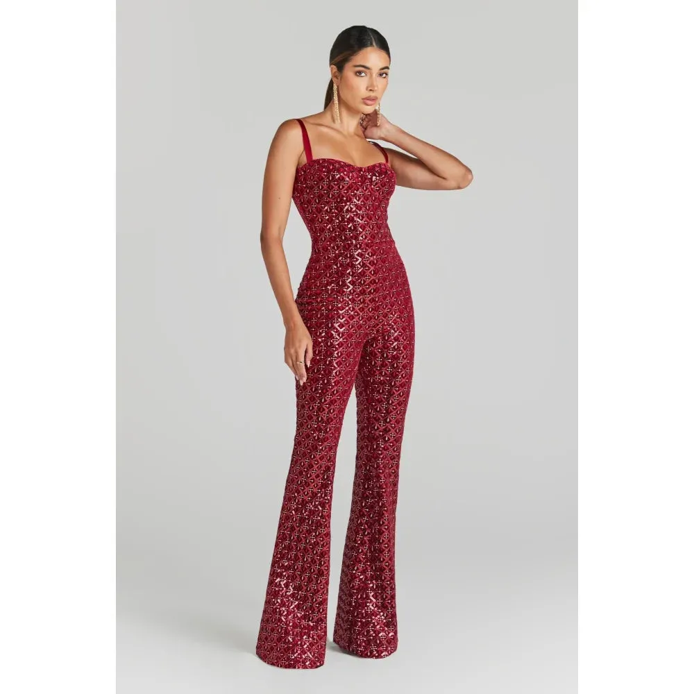 Women's Sexy Sleeveless Strap Shinning Sequins Bodycon Jumpsuit