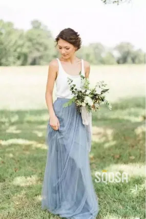 Women's Spaghetti Straps Scoop Long Bridesmaid Dress QB2126