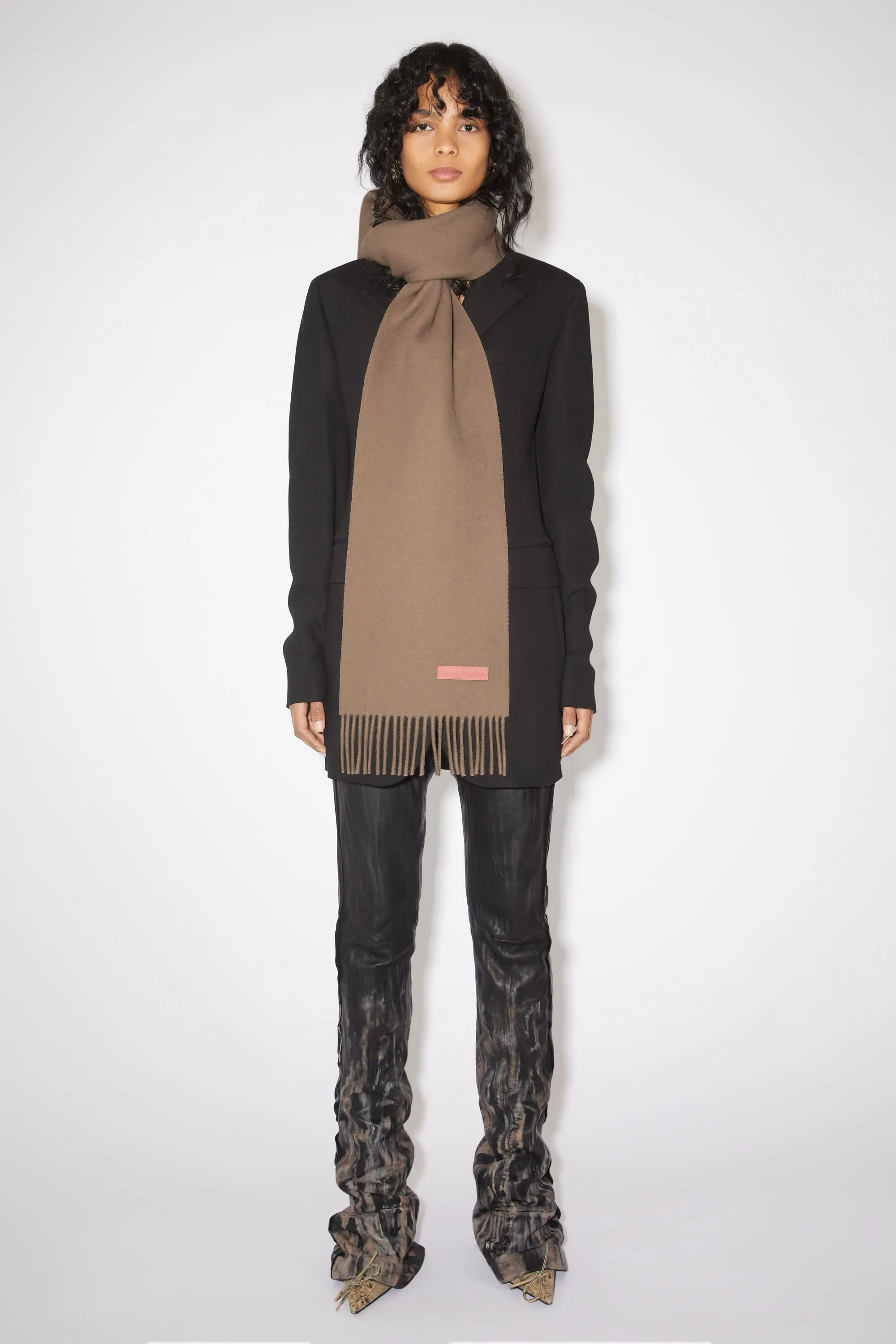 Wool scarf pink label - Narrow