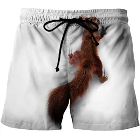 Xituodai Animal Graphic Beach Shorts For Men 3D Pattern Squirrel Boardshorts Men/Women Short Pants Cute Pet Bottoms Lovely Pants