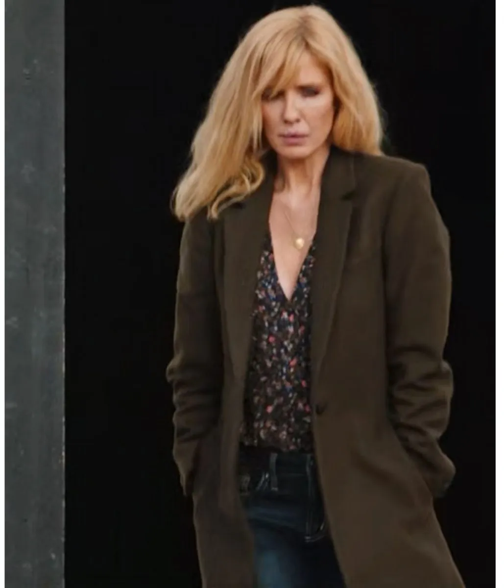 Yellowstone Season 04 Kelly Reilly Wool Green Coat