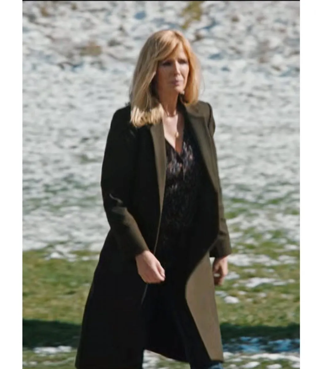 Yellowstone Season 04 Kelly Reilly Wool Green Coat